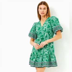 Lilly Pulitzer Kentlee dress  Fiddle Lead Green- EUC!